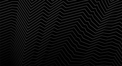 Dark curved refracted geometric lines tech background Illustrazione stock