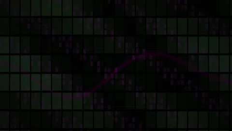 Dark cyber grid pattern with magenta neon light overlay and digital tile te.. Stock Footage 346360703