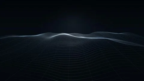 Dark Cyber Security Wireframe Grid Wave Motion Graphic Loop Background Stock Footage 342248642