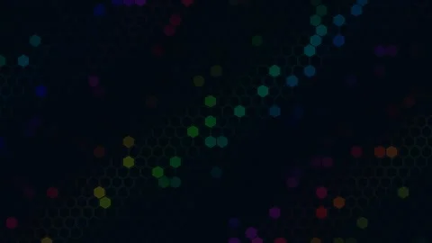 Dark Cyberpunk Hexagonal Honeycomb Grid Abstract Background Stock Footage 340341101