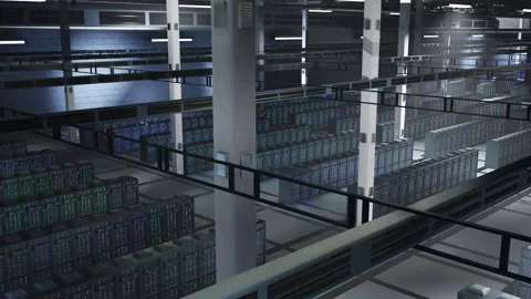 Dark data center operating massive datasets used in machine learning processes 動画素材 308377076