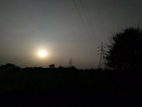 Dark Day With Sun set Stock Photos