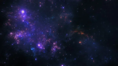 Dark deep space background with nebula and stars Stock Footage