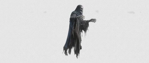 Dark Dementor Ghost Skeleton Alpha Loop Stockbeeldmateriaal 335712852