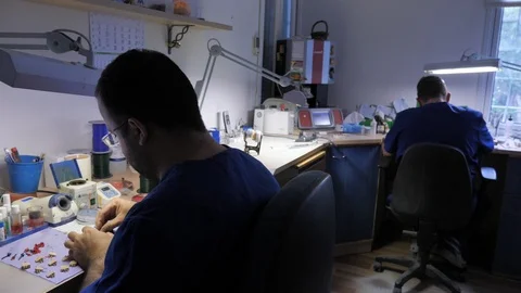 Dark dental lab Stock Footage 99942629