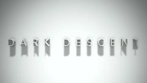 Dark descent 3D title animation white text on a white background 스톡 동영상 299370310