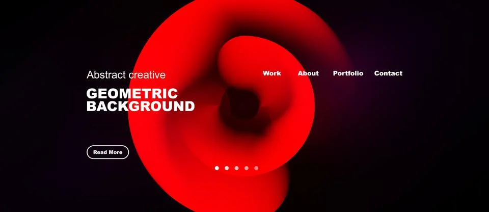 Dark design features vibrant red swirl. Text highlights geometric background, 스톡 일러스트