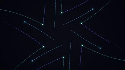 A dark design featuring lines and glowing points Stock Footage 330075873