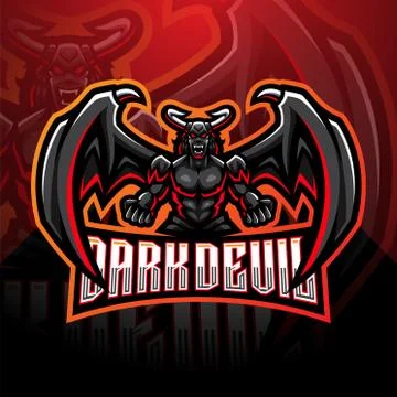Dark devil esport mascot logo design Stock Illustration
