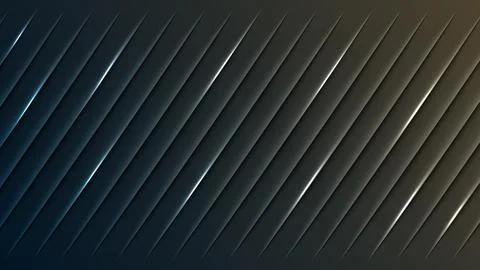Dark diagonal lines with blue and gold light accents abstract background imag Stock Illustration