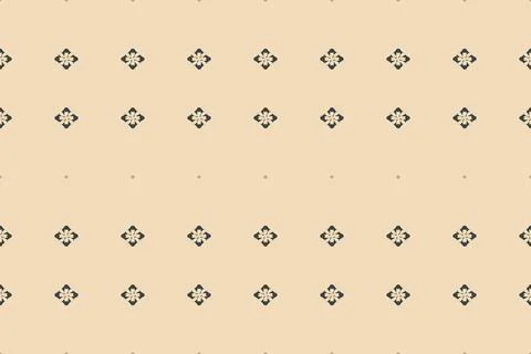 Dark diamond ornaments repeat in horizontal rows over a warm cream field, c.. Stock Illustration