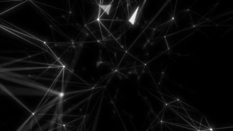 Dark digital abstract background with beautiful luminous particles moving in the Stock Footage 113905285