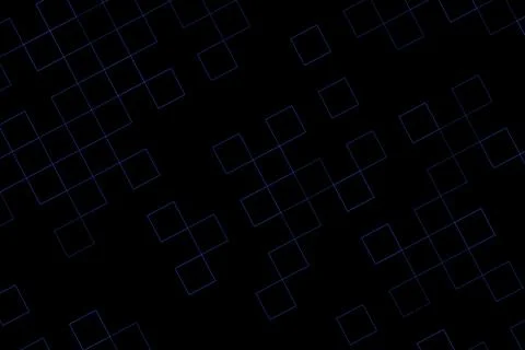 Dark digital background with glowing squares and lines Stock Illustration