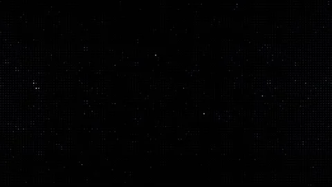 Dark digital grid with scattered blue pixels resembling distant stars 스톡 동영상 331996819