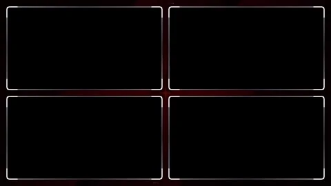 Dark digital interface with four blank screens and white glowing borders 動画素材 335826291