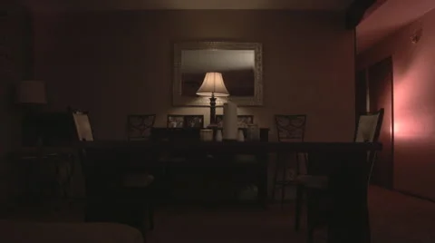 Dark Dinner Table Scenery Stock Footage 65746331