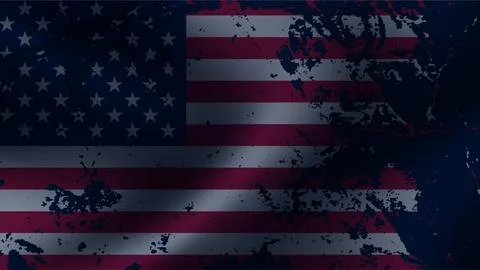 Dark distressed American flag background for Patriot Day memorial and remem.. Stock Illustration