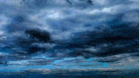 Dark Dramatic Clouds Over Moody Sky Stock Illustration