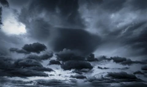 Dark dramatic sky and clouds. Background for death and sad concept. Gray sky  Foto stock