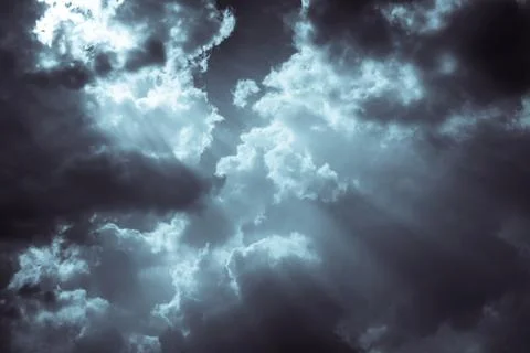 Dark dramatic sky and clouds. Background for death and sad concept. Gray sky  Foto stock
