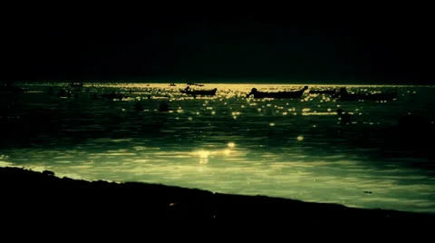 Dark dream sea Stock Footage 25972407
