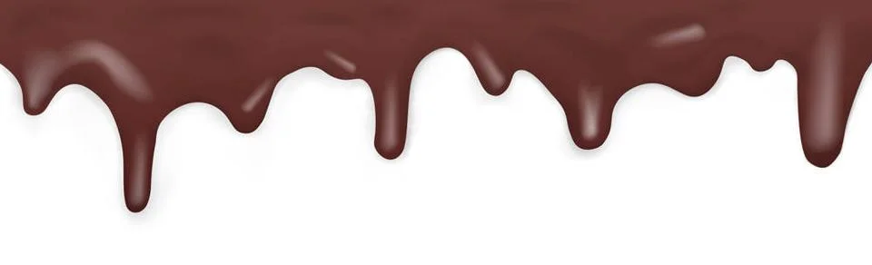 Dark dripping caramel, pattern on white background - Vector Dark dripping ... 스톡 사진