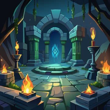 Dark Dungeon Vector background Stock Illustration
