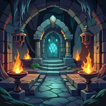 Dark Dungeon Vector background Stock Illustration
