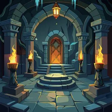 Dark Dungeon Vector background Stock Illustration