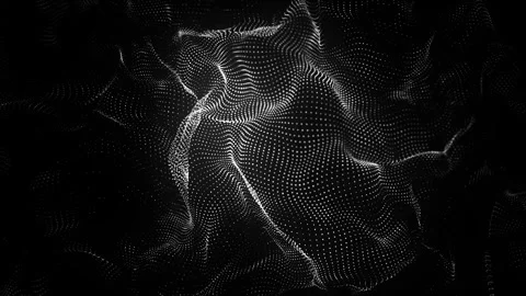 Dark dynamic wave of particles. Abstract futuristic background. Big data Stock Footage 275862282