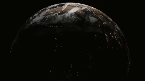 Dark earth globe reviled by light 4k 库存影片 234028006