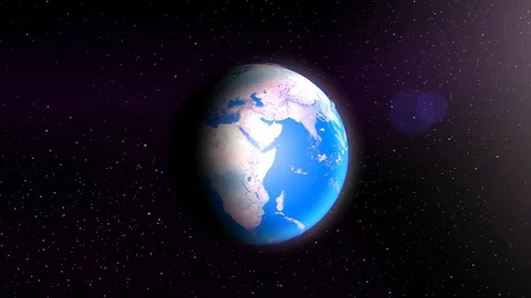 Dark earth spinning slow with reflection Stock Footage 102534439
