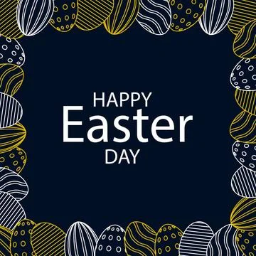Dark Easter background with congratulations for the Easter holiday - Vecto... Foto stock
