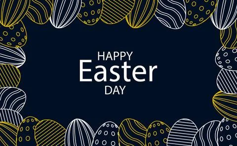Dark Easter background with congratulations for the Easter holiday - Vecto... Stockfoto's