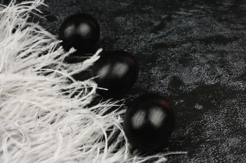 Dark easter. Black easter concept. Black eggs. Easter for black people. Stock Photos