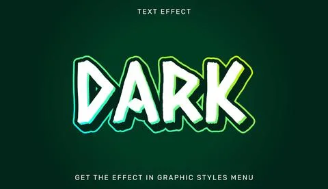 Dark editable text effect in 3d style Illustration