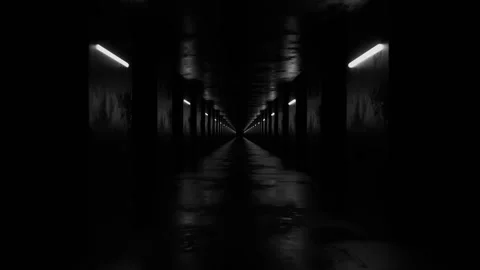 Dark Eerie Corridor with Dim Lighting 4k 60fps looping animation 스톡 동영상 311785046