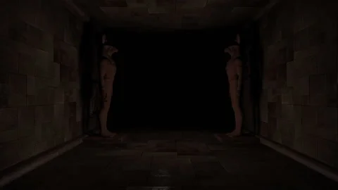 Dark Egyptian Corridor in a 3D animation Stock Footage 234817977
