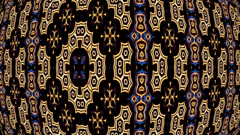 Dark Elegant Color Moving Abstract Geometric Pattern Kaleidoscope 库存影片 160954714