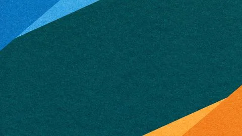 Dark emerald paper texture background with blue orange geometric corners gr.. Stockillustratie