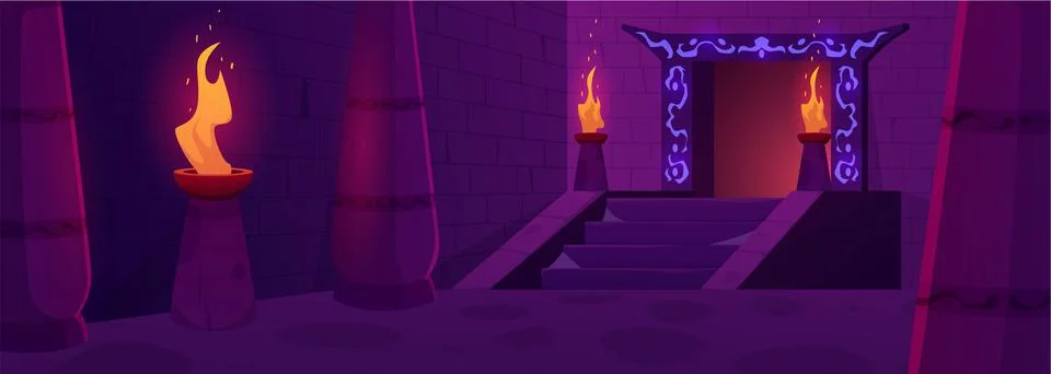 Dark empty mysterious dungeon. Stock Illustration