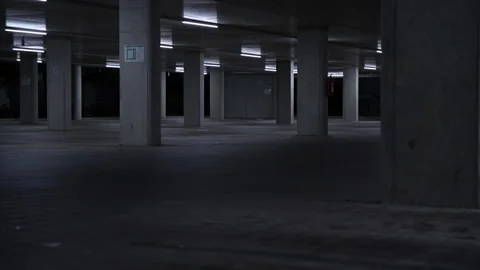 Dark empty parking lot Stock Footage 221748117