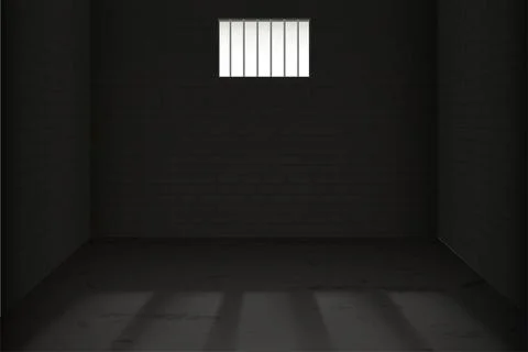 Dark empty prison room template Stock Illustration