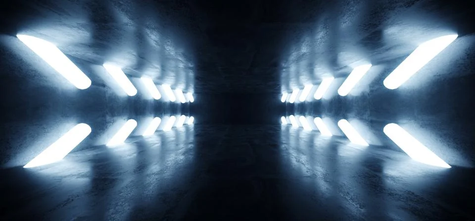 Dark Empty Sci Fi Futuristic Concrete Grunge Room Arrows Pointers Cylinder Tu イラスト素材