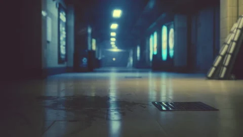 Dark empty underground metro station Video stock 233525213