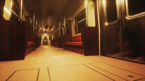 Dark empty underground metro station Stock Illustration