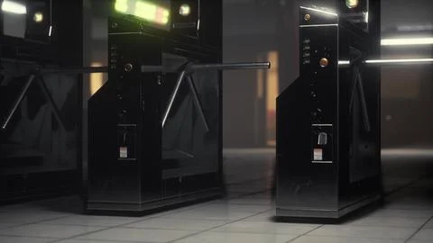 Dark empty underground metro station Stock Illustration