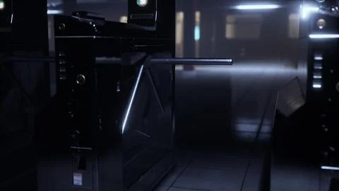 Dark empty underground metro station Stock Illustration