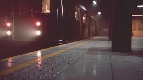 Dark empty underground metro station Stock Illustration