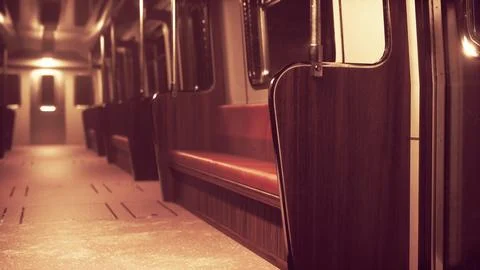 Dark empty underground metro station Stock Illustration